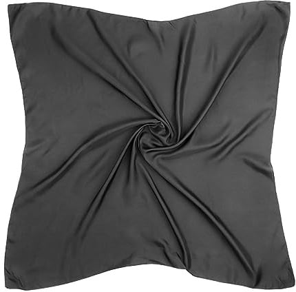 DRESHOW Femmes Grand Foulards Carrés Satin Foulards Cheveux Accessoires Soie Carrés Motifs Classiques Bandanas Plage