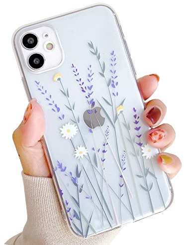 ZTUOK Kompatibel mit iPhone 11 Hülle für Frauen und Mädchen,klares süßes Blumen-Design, Flexibler Bumper TPU, weiches Gummi, Silikon, Mädchen und Jungen Hülle für iPhone 11 (Transparent)