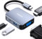 BENFEI USB C HUB 4in1,USB C Multiport-Adapter mit 4K HDMI/ 1080P VGA/ 5Gbps USB 3.0 Data Port/Typ C 60W Power Delivery, kompatibel für iPhone 15 Pro/Max MacBook Pro/Ai iPad Pro iMac Galaxy S23, Grau