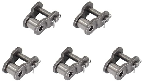 FOCMKEAS 5PCS Roller Chain Offset Half Link 08B, 1/2 Inch Pitch Carbon Steel Crank Link, Standard Chain End Connector Split Links for 08B Chain