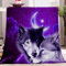 Kuscheldecke 220x240 Tierwolf & Lila 3D Druck Weichen Kuscheldecke Flauschig Fleecedecke als Sofadecke Tagesdecke Couchdecke für Mädchen Jungen