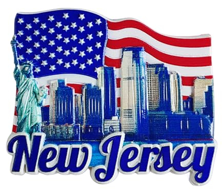 MUYU Craft New Jersey USA Fridge Magnet Travel Souvenir 3D Refrigerator Decoration Magnetic Sticker Resin Craft Collection