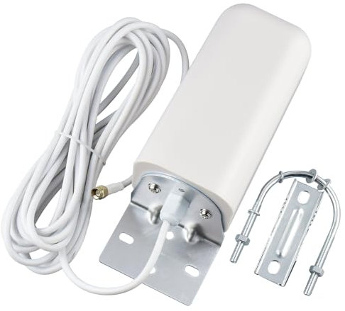 YILIANDUO Antenne 4G 5G LTE Extérieur High Gain 10 dBi 600-6000 MHz Omnidirectionnelle SMA WiFi Antenne Extérieure Câble RG58 5M Compatible avec Verizon, AT&T et T-Mobile Amplificateur Signal