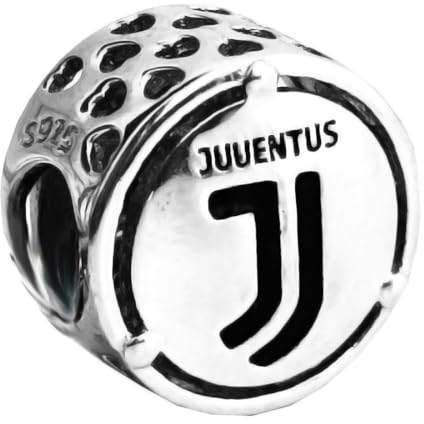 Juventus Charm Wappen Fußballmannschaft Wappen Serie A Del Piero Pokal Italien Silber 925 - Les Folies für Pandora, Sterling-Silber, Zirkonia