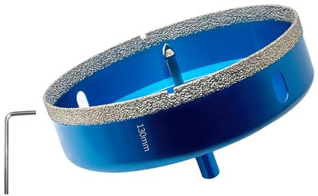 Teronbeta Punte per Trapano Diamantate 130mm con Punte Guida di Centraggio, professionale Vacuum Brasato Sega a Tazza Diamantata per piastrelle, porcellana, vetro, marmo e ceramica