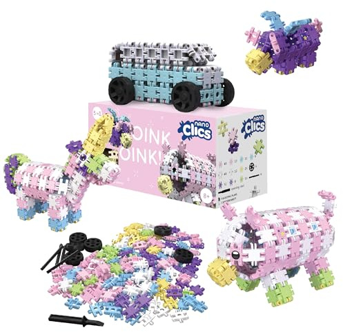 Clics Nano Fantasy Builders 250, Konstruktionsspielzeug für Kinder ab 8 Jahren, kreatives Lernspielzeug im 250-teiligen Set, Bausteine für Mädchen und Jungen, Montessori STEM, dauerhaftes Spielzeug