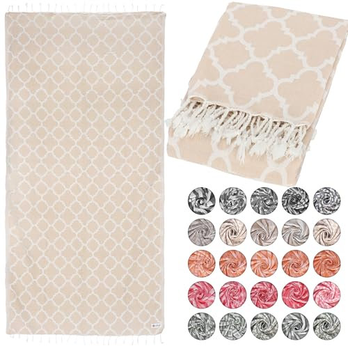 Lukkum® Oeko-TEX® Leopard Muster Leo Pestemal Strandtuch Saunatuch Badetuch Hamamtuch Groß Baumwolle Duschtuch Handtuch Fouta Pareo Yoga Decke Sporttuch Sarong (Dust Storm, Morrocan 185 x 90cm)