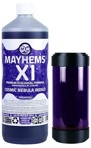 Mayhems PC-Kühlmittel – X1 Premix – umweltfreundliche Serie, 1 Liter, Cosmic Nebula Indigo