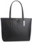TECPEX Borsa tote nera da donna con manico superiore, chiusura a cerniera, per scuola, lavoro o viaggi, borsa a tracolla per laptop da 15,6 pollici, Nero V., Medium