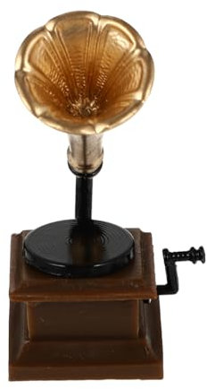 ibasenice Mini Gramophone Vintage en RéSine - DéCoration De Table ÉLéGante pour Maison Et Bureau ModèLe RéAliste pour Amateurs De DéCor Classique