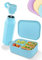 Lunchbox Set – Silikon Brotdose & Trinkflasche für Erwachsene – Bruchfest, Auslaufsicher, BPA-frei, Spülmaschinenfest – Für Arbeit, Büro & Unterwegs | 800ml Lunchbox & 500ml Flasche (Baby Blue)