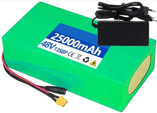 36V 48V E-Bike Akku, 36V 48V 8Ah 10Ah 20Ah 25Ah Elektrofahrrad Batterie Pack Lithium-Ionen Herausnehmbare Batterie Für 200W 350W 500W 800W 1000W Motor Mit Ladegerät XT60,48V 8AH