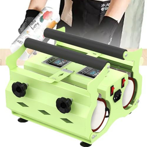 KJHYYPP 2 in 1 Tasse Heat Press Machine, Double Tumbler Heat Press mit zwei unabhängigen gesteuerten LCD-Panels, Temperatureinstellung und Timer-Einstellung, für Geschenke