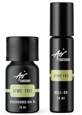 Air Creative® BIO Atme frei Bundle, 2x10ml Ätherisches Öl & Roll-On (100% Naturrein) - Duo mit Eukalyptus & Cajeput für ein freies Atemgefühl, ideal für Diffuser & unterwegs
