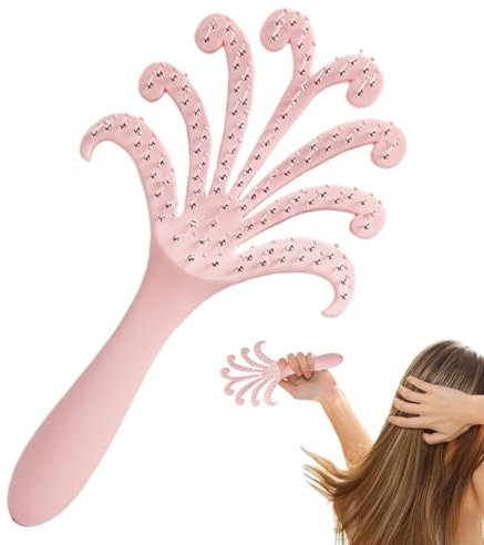 Peigne Massant pour Cheveux | Massageur de Cuir Chevelu en Forme de Pieuvre à Prise Ergonomique,Peigne Relaxant Ergonomique Portable Pour Femmes Et Hommes Soins Quotidiens À La Maison Voyage Stimulati