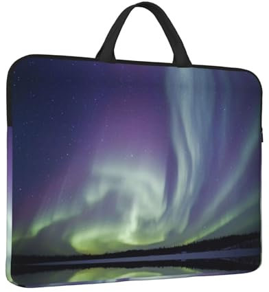 ESNAIUVCD Aurora Print Protective 14 Inch Laptop Case,Laptop Sleeve with Handle Compatible,Carrying Computer Bag