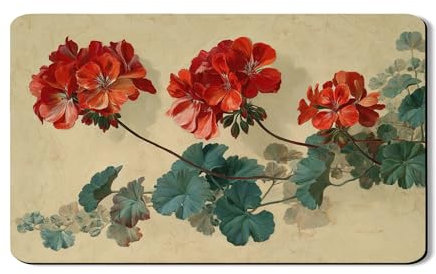 Abtropfmatten mit Vintage-Blumenmuster für Küchentheke, klassisches rotes Geranien-Design, saugfähiges Gummi-Abtropfgestell, Frühlingsküchenzubehör, Schutz, 30,5 x 50,8 cm