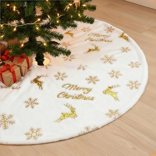 Jupe De Sapin De Noel, Cache Pied Sapin De Noel, Decoration Noel, 90cm, Christmas Tree Skirts, pour Le Nouvel an, Les Fêtes, La Maison, Les Réceptions, La Décoration Intérieure Et Extérieure
