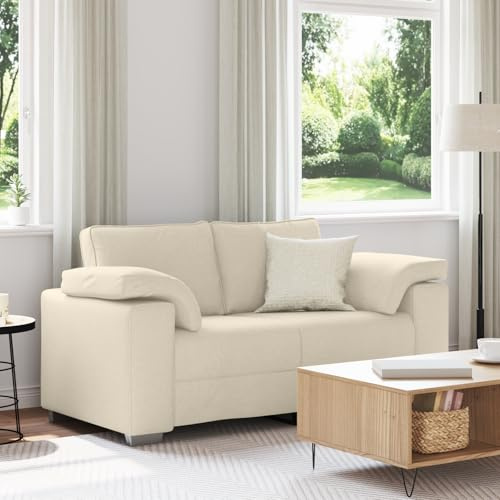 ZQQLVOO Sofa 2-Sitzer Leinen Modernes 3-Sitzer Sofa mit Holzarmlehnen, bequem und langlebig für Wohnzimmer. 120 cm