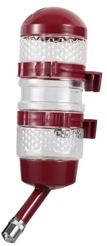 WATIIFUFU Large Hanging Dog Water Bottle Dispenser with Roller Ball, Automatic Pet Waterer for Cats and Puppies, Burgundy Crate Feeder Suitable for Kennels and Travel