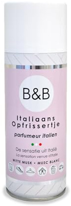 B&B Italienisches Textil- & Raumspray Weißer Moschus 400ml – Duftspray für Wäsche und Räume, Langanhaltender Moschusduft, Frische Textilien
