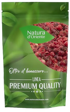 NATURA D'ORIENTE- Pepe Rosa 250g | Schinus Molle Selezionato | Grani Interi Aromatici | Ideale per Vegani, Senza Additivi, Perfetto per Piatti Gourmet