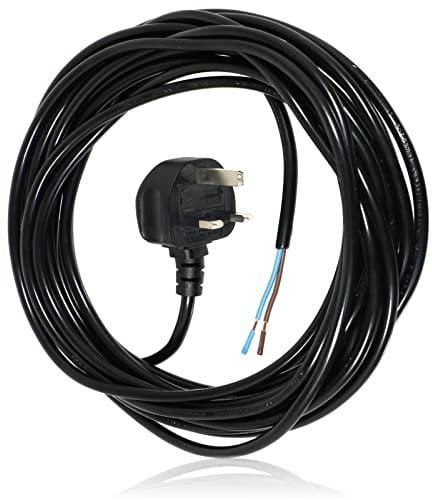 SPARES2GO 8.4M Metre Black Cable Mains Power Lead for Mac Allister Lawnmower & Garden Strimmer (UK Plug)