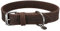 TRIXIE Rustic Halsband Leder Größe L: Halsumfang 48–56 cm/30 mm in Dunkelbraun - genähtes Lederhalsband für mittelgroße Hunde, in klassischem Design, schonendes Anleinen, 19008