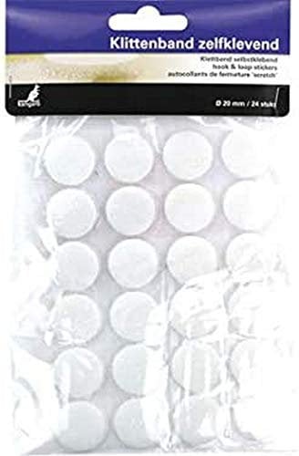 Klettenverschluss Kangaro selbstklebend rund 20mm, 24 Stück
