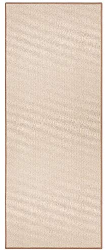 Hanse Home BT Carpet Bouclé Läufer – Küchenläufer rutschfest Teppichläufer Flachgewebe Kurzflor Teppich Küchenteppich für Flur, Küche, Wohnzimmer, Badezimmer, Bad – Beige, 80x300cm