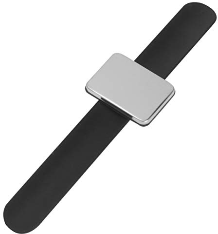 Magnetisches Silikon Armband FüR Friseure, Magnetarmband FüR Haarklammern Und Nadeln, Einfach Erreichbare Nadeln, Schwarz, 24cm