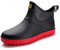 Rojeam Stivali in Gomma Uomo Donna Scarpe da Pioggia Antiscivolo Scarpe da Giardinaggio Stivali Impermeabili Nero Rosso 43 EU