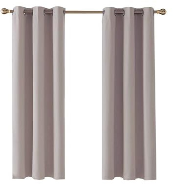 Home In Style 4U Thermal Insulated Blackout Curtains for Bedroom Windows Silver Grey Curtains 90 width x 108 drop 2 Panels, Ring Top Eyelet Super Soft Blackout Eyelet Curtains for Living Room