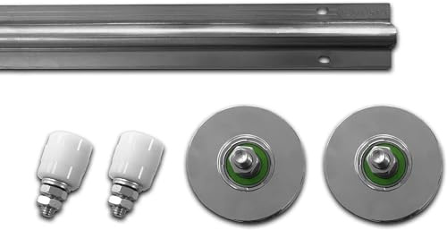 Komplett Set Bodenlaufschiene Laufschiene Schiebetor verzinkt inkl Zubehör (12m, Ø120mm Bodenlaufrolle, 1 Paar Führungsrolle)