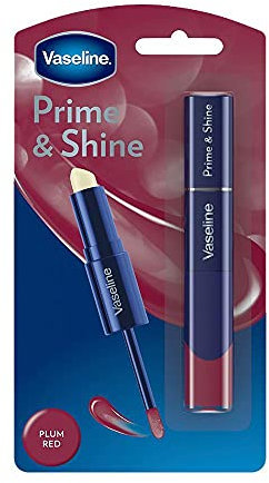 Vaseline Prime & Shine Care + Colour Dual Benefit Plum Red Lip Blam, 3.5g