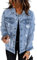 Necooer Blue Jeansjacken Für Damen Mode Boyfriend Washed Denim Jean Coat Jacket Outwear
