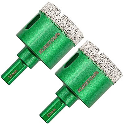 KURSTOL Forets Diamant Boîte - 2pcs 38MM Trepan Carrelage Diamant Tige Triangle Scie Cloche Diamant pour Perçage à sec en Porcelaine Carrelage Granit Marbre