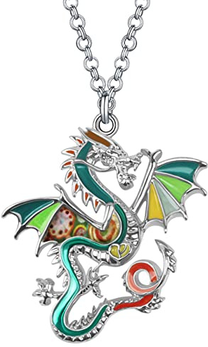 DALANE Emaille Legierung Neuheit Drache Halskette Dinosaurier Anhänger Schmuck Geschenke für Damen Mädchen Kinder