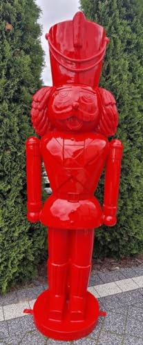 Casa Padrino Luxus Deko Skulptur Nussknacker Rot H. 180 cm - Weihnachts Deko Figur - XXL Deko Skulptur - XXL Deko Figur - XXL Weihnachts Skulptur - Weihnachts Deko Accessoires