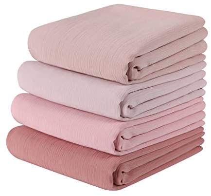 Febfim 4 luxuriösen Chiffon-Hijabs im trendigen Crinkle-Design, inspiriert von modernen Dubai-StilenPerfekt für modische Muslima, die Eleganz und Komfort suchen (Mixcolor C)
