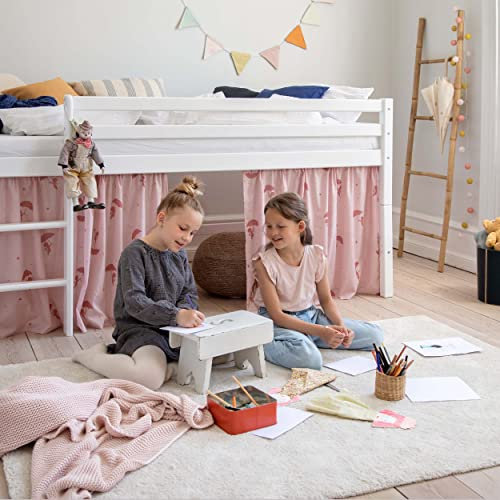 Hoppekids Roter Ole Lukoie Halbhochbettvorhang inkl. Draht-Set und Haken Für Kinderzimmer
