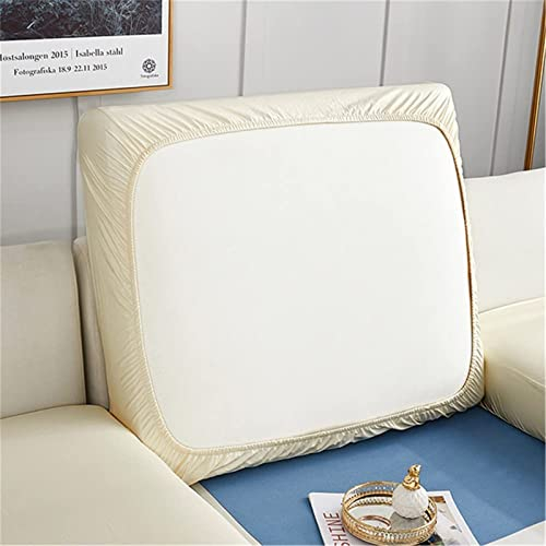 BXFUL Sofa Sitzkissenbezüge wasserdichte Leder Sofakissenbezüge Sofa Kissenbezüge Stretch Rückenlehnen Kissenbezug Couch Sofa Sitzbezug (1-Sitzer,Beige)