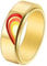 KnBoB Ring Anxiety, 8MM Edelstahl Ring Gay und Lesben Gold Puzzle Herz Regenbogen Spinner LGBT Ring Größe 60 (19.1)