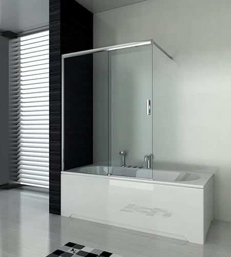 Badewannenaufsatz mit Schiebetüre - Duschtrennwand für Badewanne, Glas Duschabtrennung, Badewannenaufsatz, Badewannen Duschwand mit Schiebetür