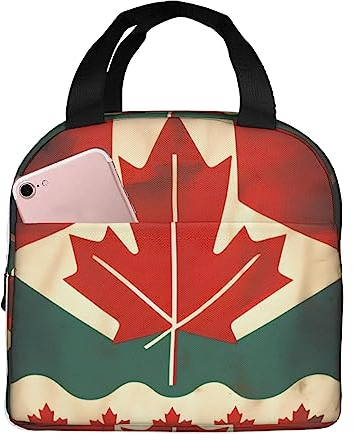 MQGMZ Retro Kanada Flagge Druck Licht Langlebig Halten Warm Isolierte Lunchbox Für Frauen Und Männer, Tote Tasche Für Büro Arbeit