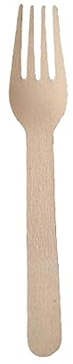 200 Fourchettes jetables en bois 165 mm compostables et biodégradables