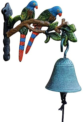 Wandmontierte hängende Türklingel, Gusseisen dekorative Türklingel, hängende Dinnerklingel, Vintage Schüttelglocke Handglocke mit klarer Textur, für Innen Außen Garten Garten Bauernhof Glocke