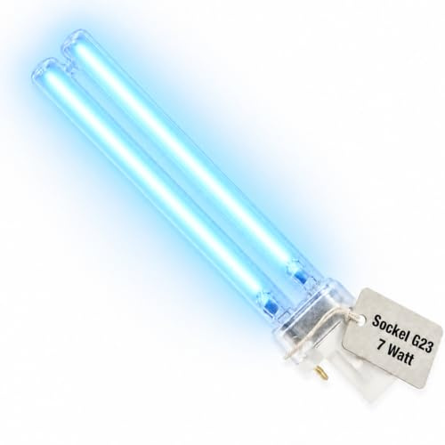 VIALIA UVC Ersatzlampe 7W PL-S Leuchtmittel, G23 Sockel 135mm | Für Teichklärer & Aquarium Filter, Gegen Schwebealgen & grünes Wasser, 8000h Lebensdauer, Kompatibel mit Oase, SunSun UVM