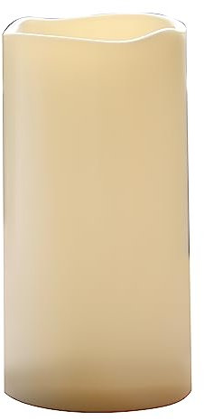 CANDLE CHOICE Extra Large Waterproof Outdoor Flameless Candle 6”(D) x12”(H) Big Tall Battery Operated Pillar with 6-Hour Auto Timer Ivory Plastic Realistic Flickering LED Light for Garden Decorations