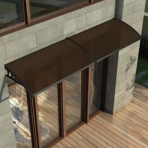 100/120/200/300CM Door Canopy Awning Shelter Roof Front Back Porch Outdoor Shade Patio Rain Cover (200X82X28Cm, Brown)